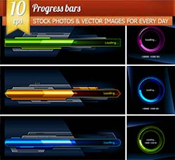 10套精美的进度条：Progress bars,10 x EPS